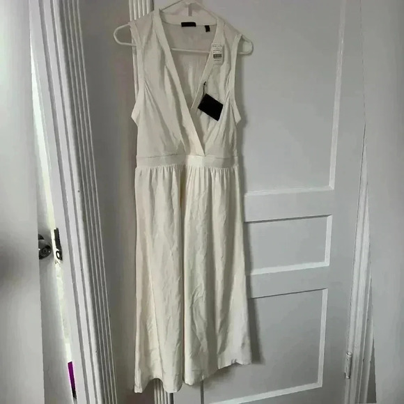 ATM Anthony Thomas Melillo Silk White V Neck Dress NEW WITH TAG - Picture 1 of 4